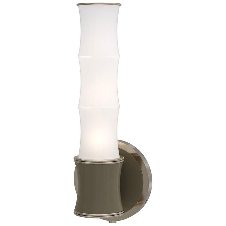 Image 1 Kane 13.38" High Smokey Taupe Finish Polished Nickel Accent Wall Sconce