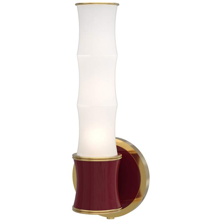 Image 1 Kane 13.38" High Sugar Plum Finish Modern Brass Accent Wall Sconce