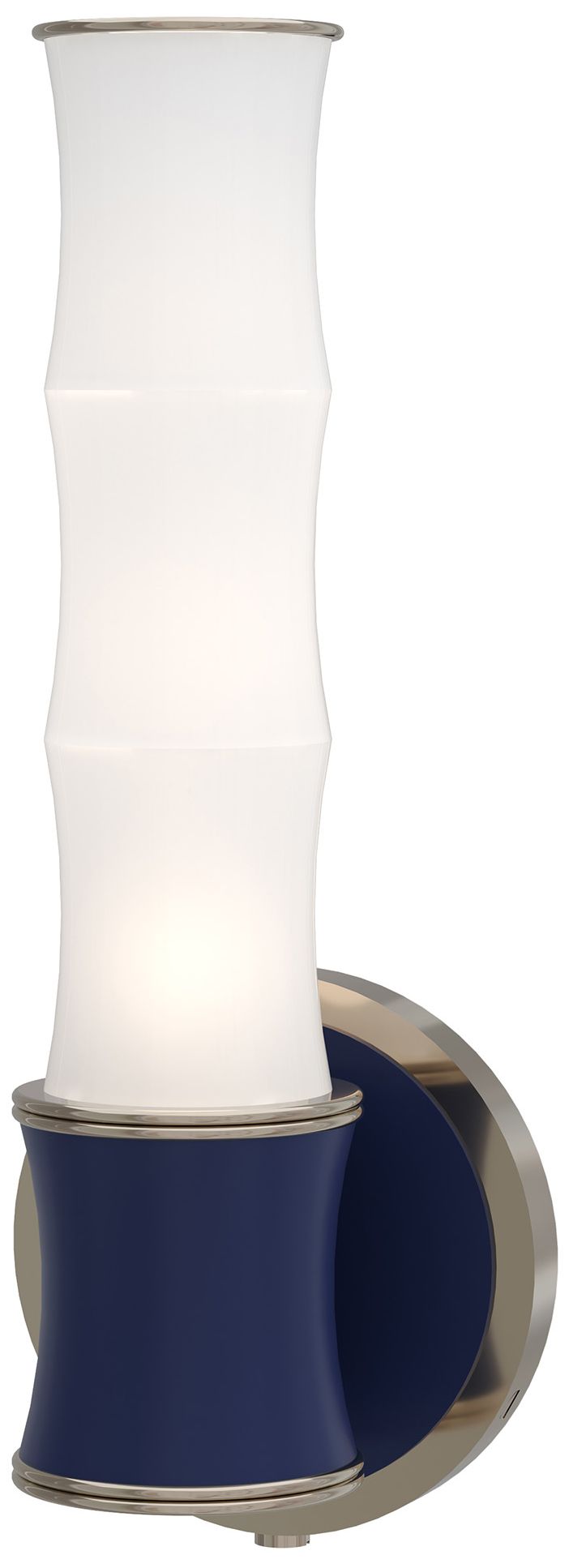 Kane 13.38"H Matte Midnight Blue Polished Nickel Wall Sconce Made to O