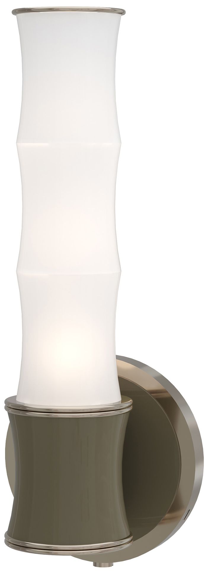 Kane 13.38"H Smokey Taupe Polished Nickel Accent Wall Sconce Made to O