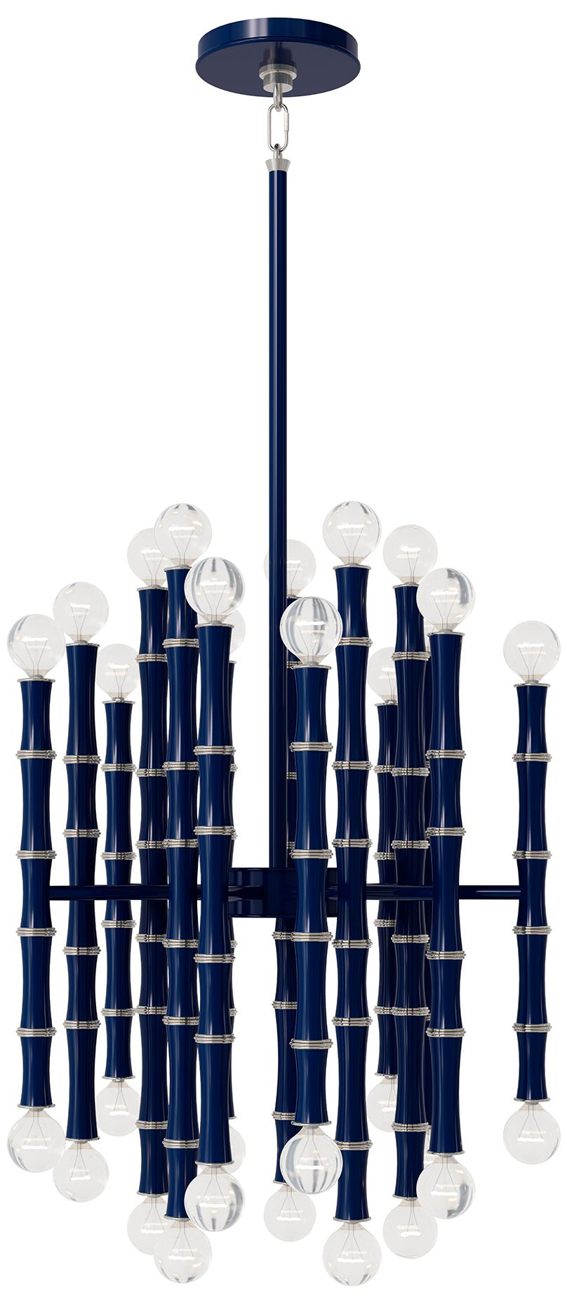 Kane 17.75"W Midnight Blue Polished Nickel Accent Chandelier Made to O