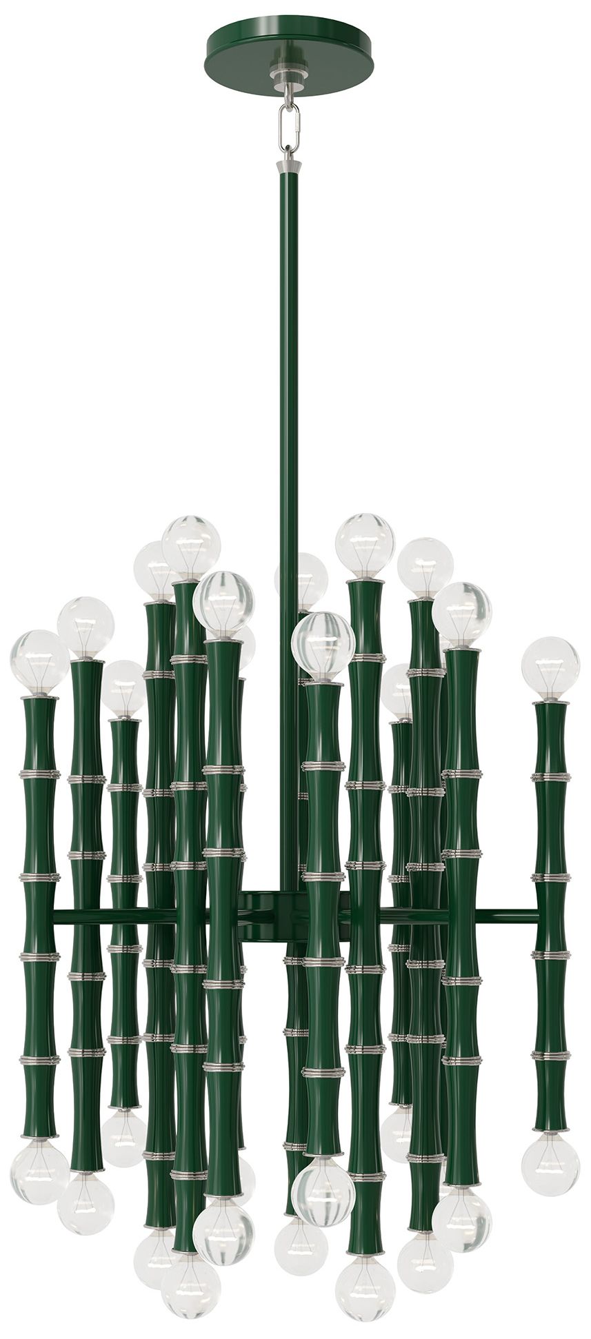 Kane 17.75"W Jungle Finish Polished Nickel Accent Chandelier Made to Order