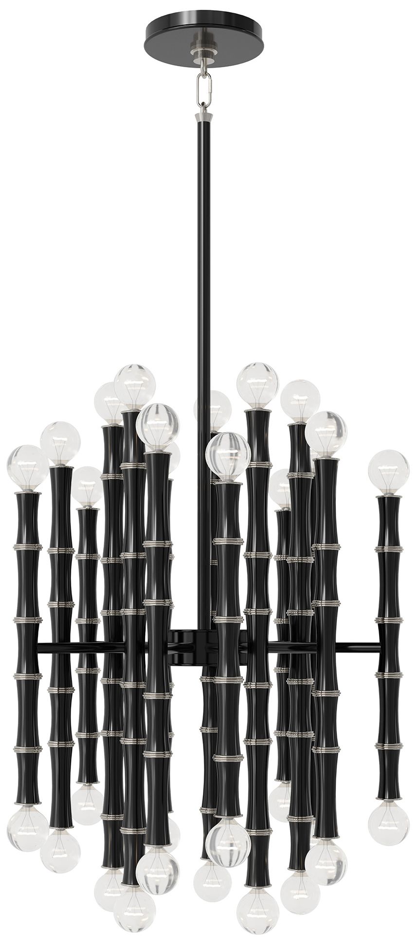 Kane 17.75"W Obsidian Polished Nickel Accent Chandelier Made to Order