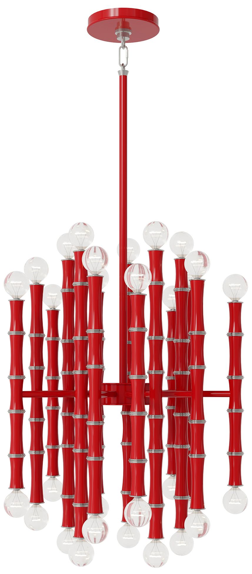 Kane 17.75"W Ruby Red Polished Nickel Accent Chandelier Made to Order