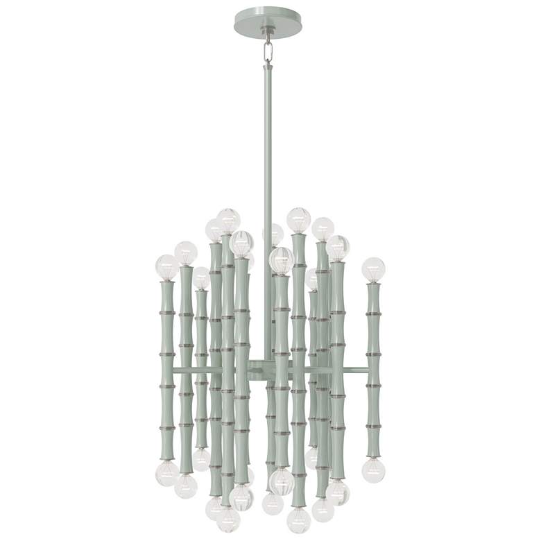 Image 1 Kane 17.75" Wide Celadon Finish Polished Nickel Accent Chandelier