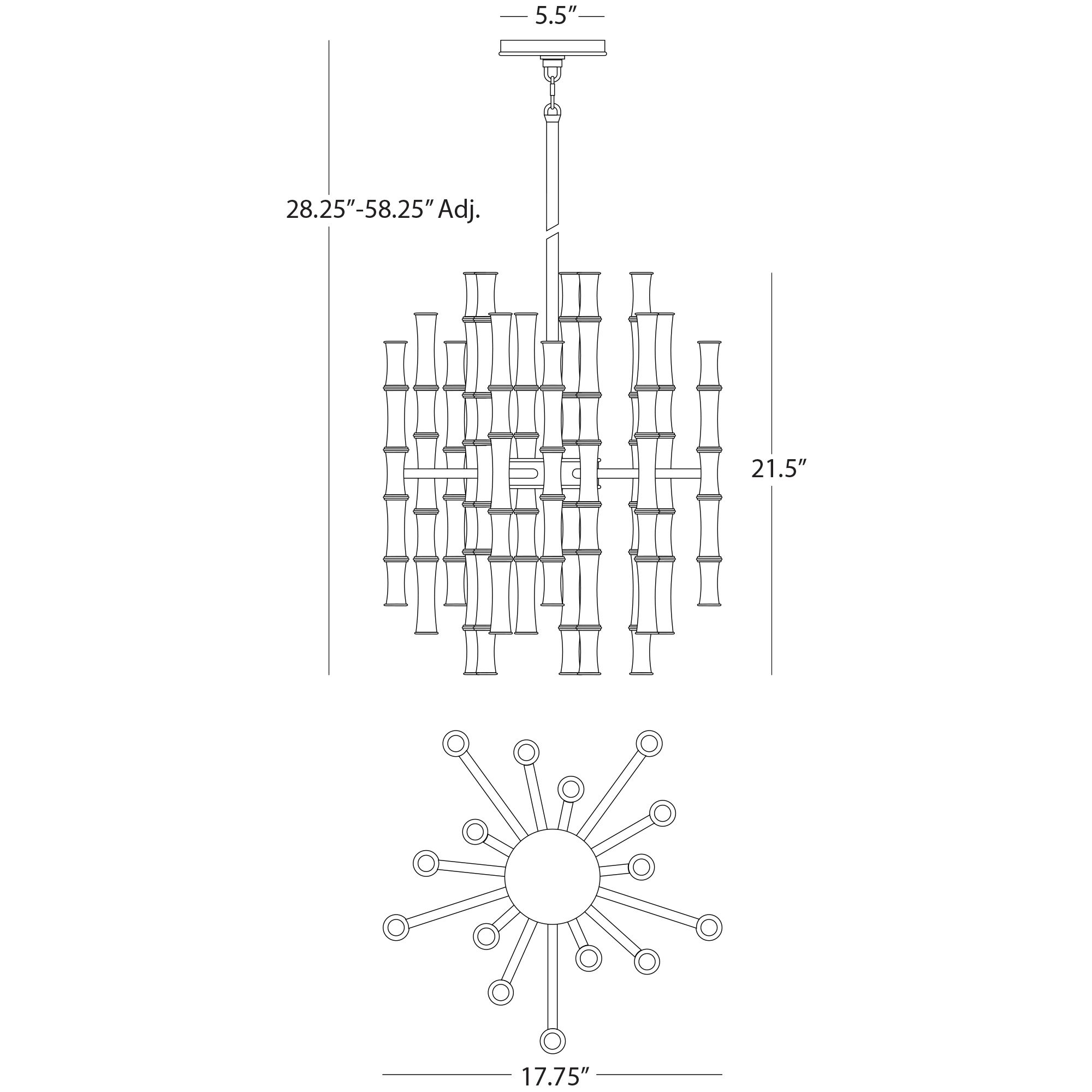 Image 2 Kane 17.75" Wide Daisy Finish Modern Brass Accent Chandelier more views
