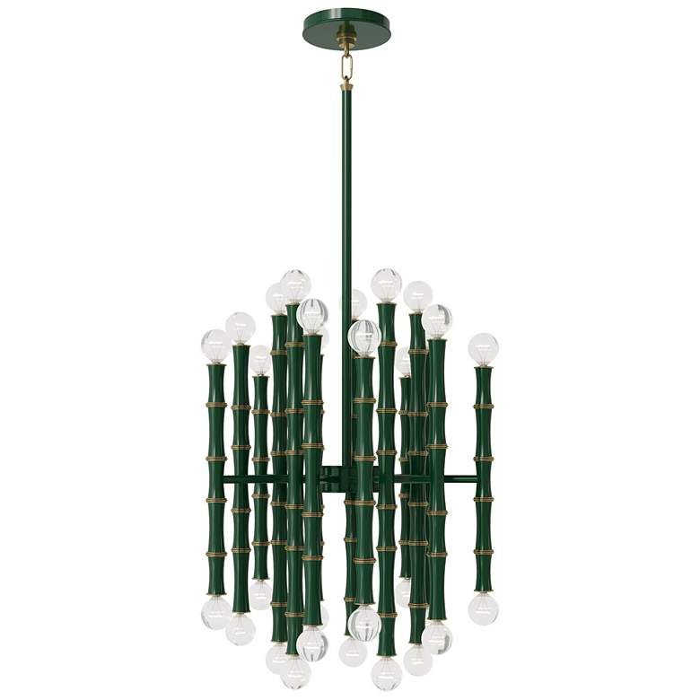 Image 1 Kane 17.75" Wide Jungle Finish Modern Brass Accent Chandelier