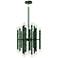 Kane 17.75" Wide Jungle Finish Modern Brass Accent Chandelier