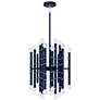 1_Kane 17.75" Wide Matte Midnight Blue Polished Nickel Finish Chandelier