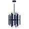 Kane 17.75" Wide Matte Midnight Blue Polished Nickel Finish Chandelier