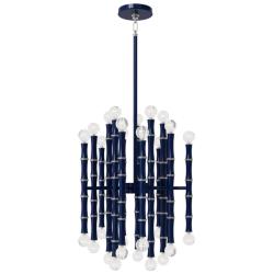 Kane 17.75" Wide Midnight Blue Finish Polished Nickel Accent Chandelier