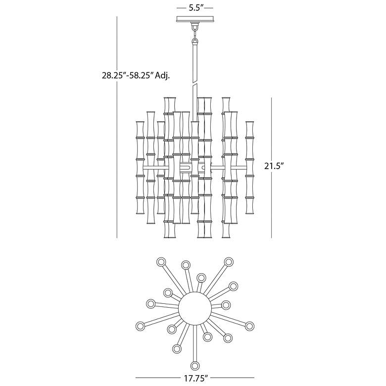 Image 2 Kane 17.75" Wide Midnight Blue Finish Polished Nickel Accent Chandelier more views