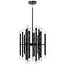 1_Kane 17.75" Wide Obsidian Finish Modern Brass Accent Chandelier