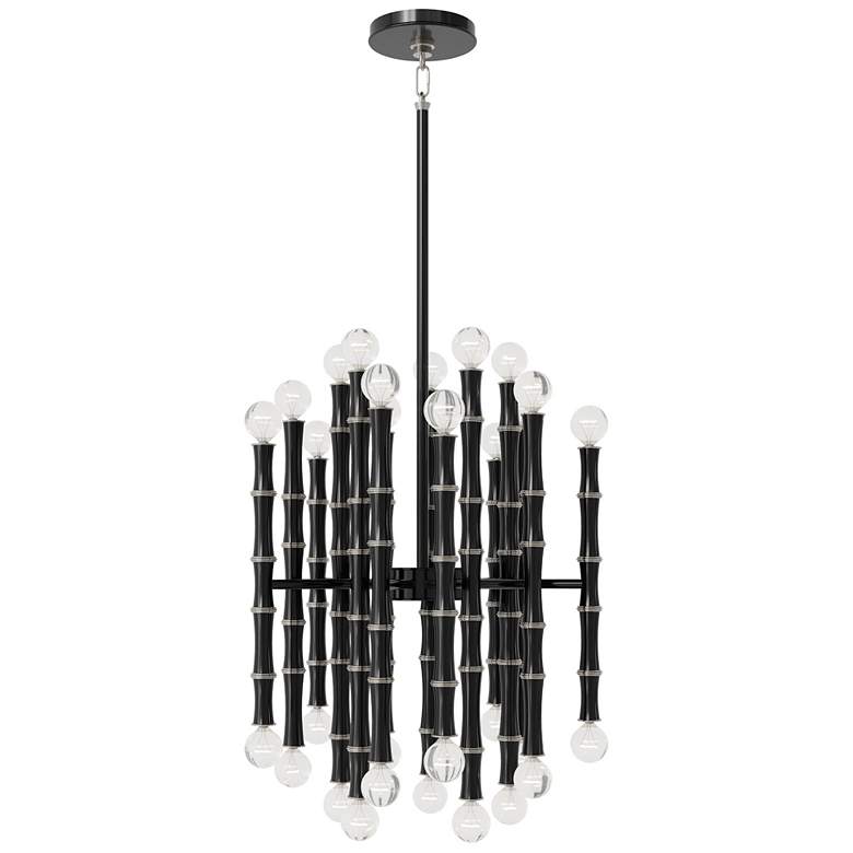 Image 1 Kane 17.75" Wide Obsidian Finish Polished Nickel Accent Chandelier