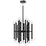 1_Kane 17.75" Wide Obsidian Finish Polished Nickel Accent Chandelier