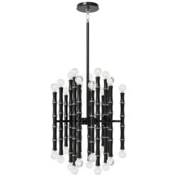 Kane 17.75" Wide Obsidian Finish Polished Nickel Accent Chandelier
