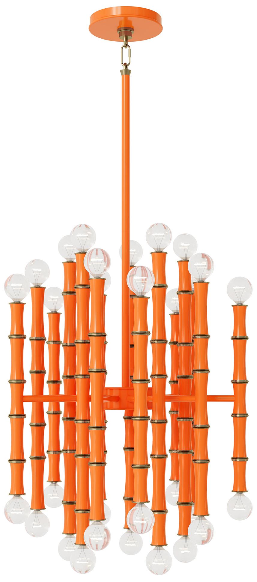 Kane 17.75" Wide Pumpkin Finish Modern Brass Accent Chandelier