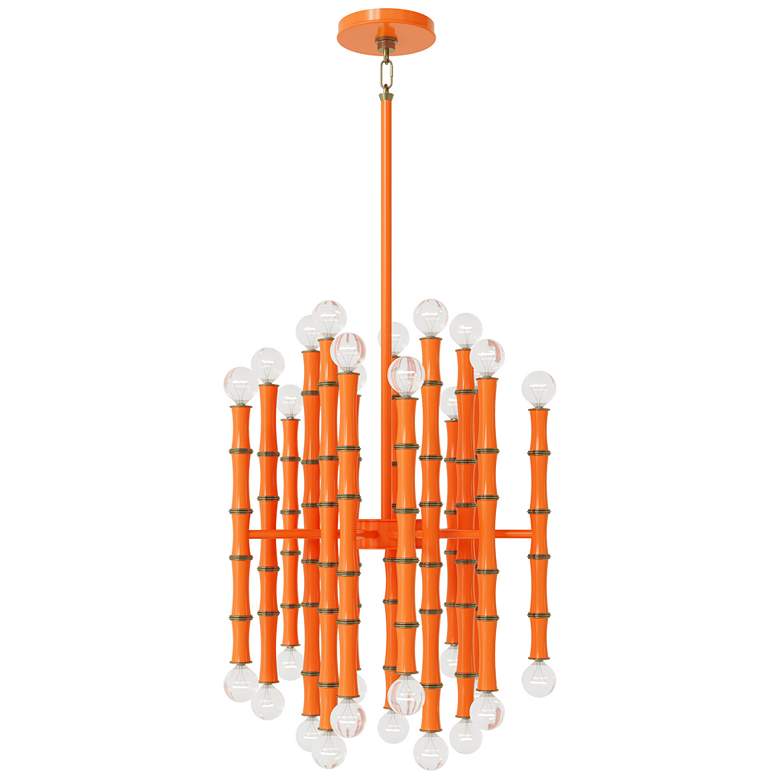 Image 1 Kane 17.75" Wide Pumpkin Finish Modern Brass Accent Chandelier