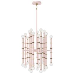 Kane 17.75" Wide Rose Water Finish Modern Brass Accent Chandelier