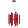 1_Kane 17.75" Wide Ruby Red Finish Modern Brass Accent Chandelier