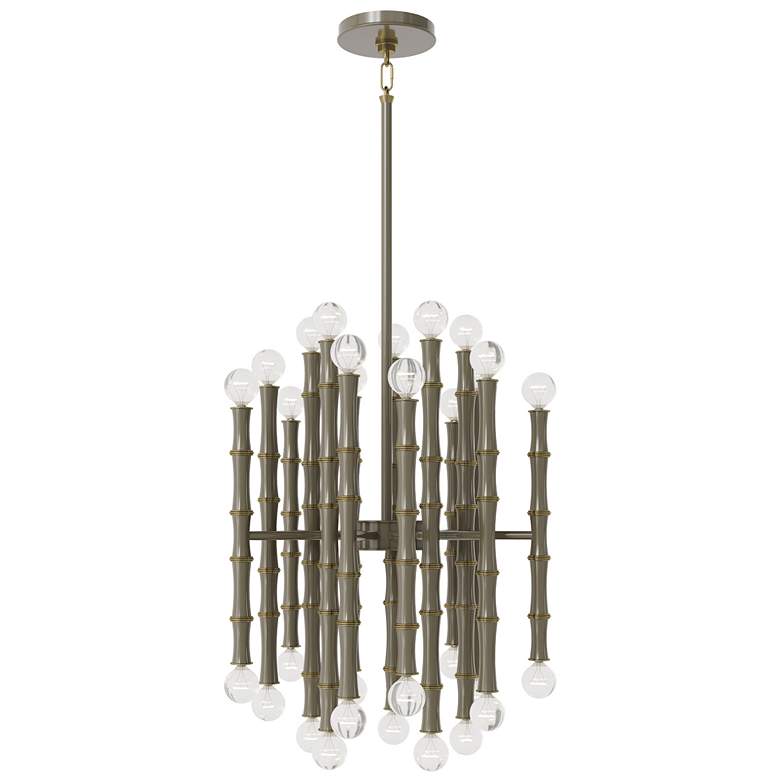 Image 1 Kane 17.75" Wide Smokey Taupe Finish Modern Brass Accent Chandelier