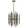 Kane 17.75" Wide Smokey Taupe Finish Modern Brass Accent Chandelier