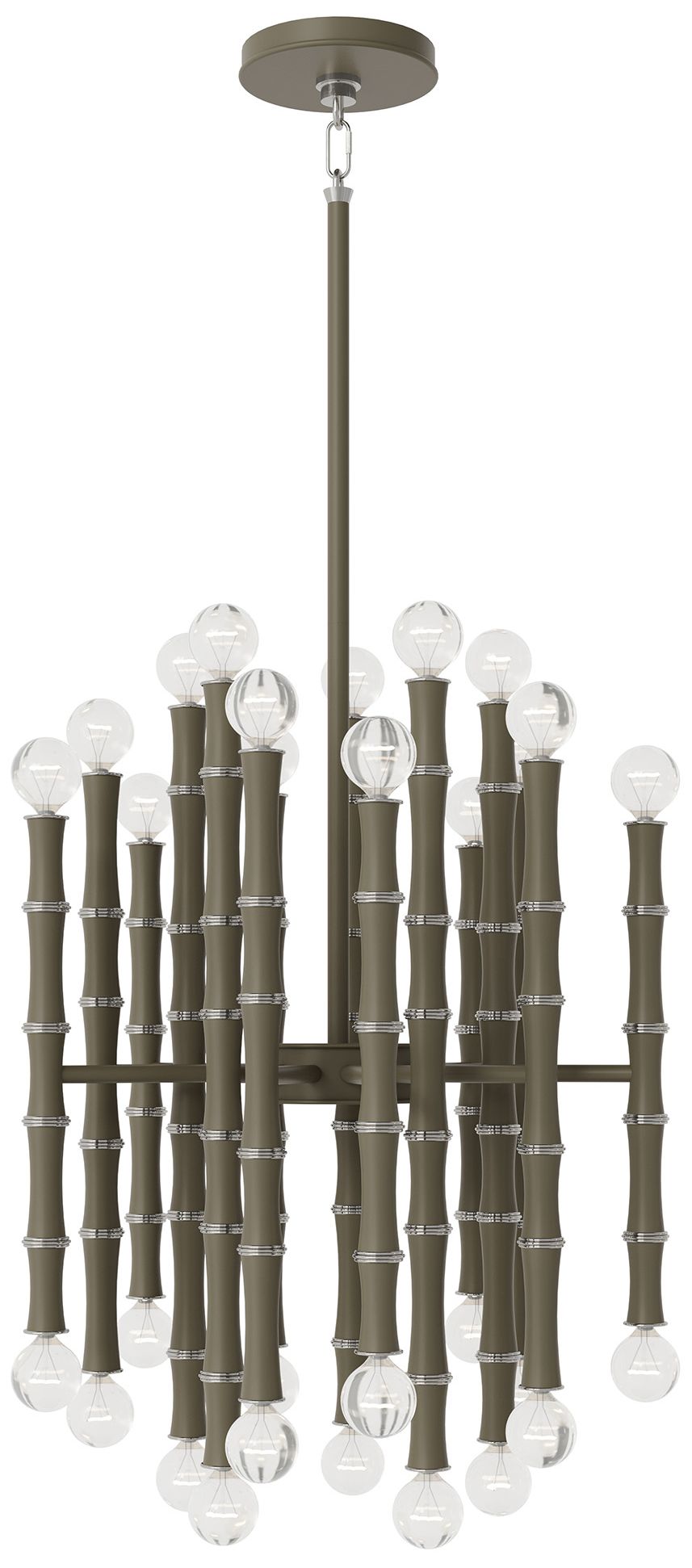 Kane 18"W Matte Smokey Polished Nickel Accent Chandelier Made to Order