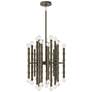 1_Kane 18" Wide Matte Smokey Finish Modern Brass Accent Chandelier