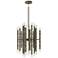 Kane 18" Wide Matte Smokey Finish Modern Brass Accent Chandelier