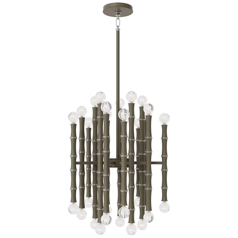Image 1 Kane 18" Wide Matte Smokey Finish Polished Nickel Accent Chandelier