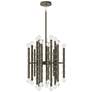 1_Kane 18" Wide Matte Smokey Finish Polished Nickel Accent Chandelier