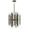 Kane 18" Wide Matte Smokey Finish Polished Nickel Accent Chandelier