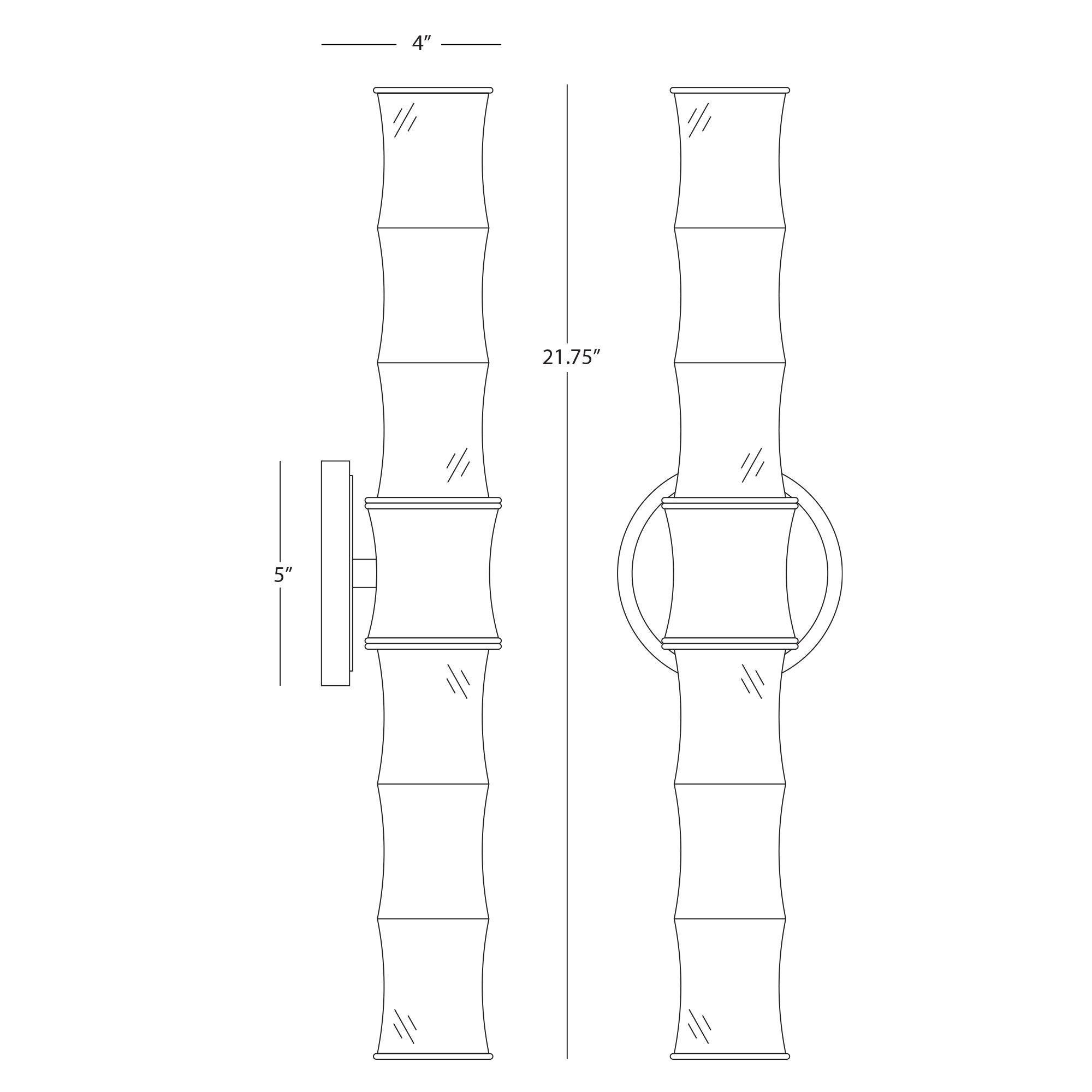 Image 2 Kane 21.75"H Obsidian Finish Modern Brass Accent Wall Sconce Made to Order more views
