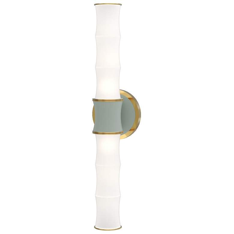 Image 1 Kane 21.75" High Celadon Finish Modern Brass Accent Wall Sconce