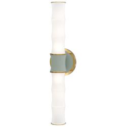 Kane 21.75" High Celadon Finish Modern Brass Accent Wall Sconce