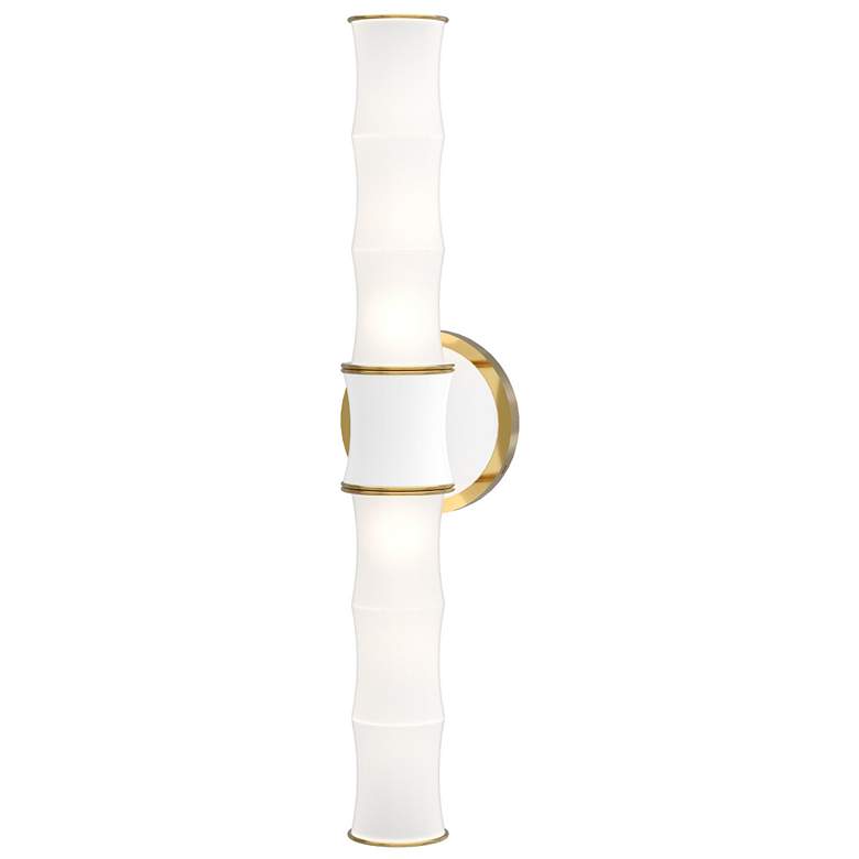Image 1 Kane 21.75" High Daisy Finish Modern Brass Accent Wall Sconce