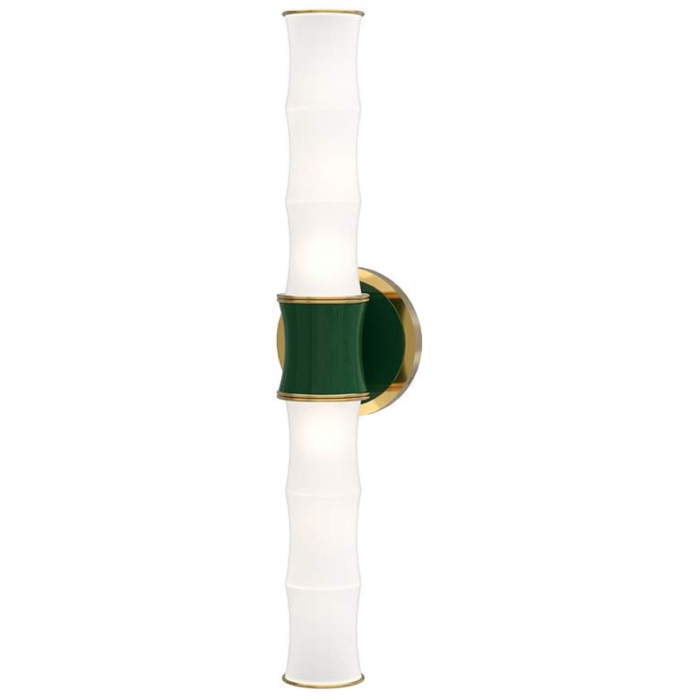 Image 1 Kane 21.75" High Jungle Finish Modern Brass Accent Wall Sconce