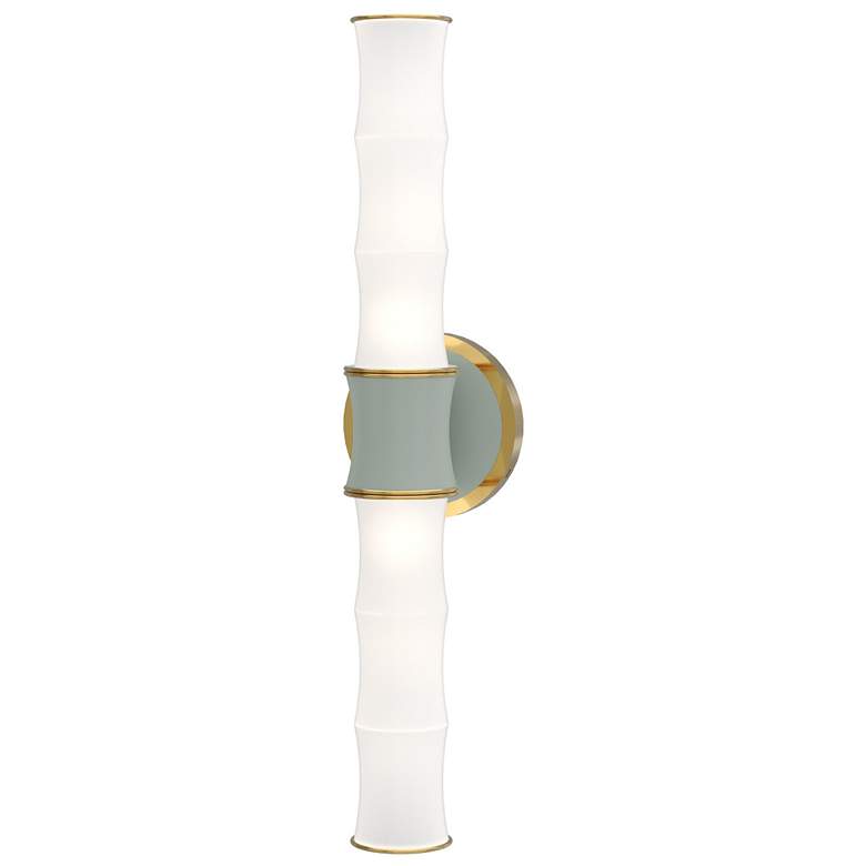 Image 1 Kane 21.75" High Matte Celadon Finish Modern Brass Accent Wall Sconce