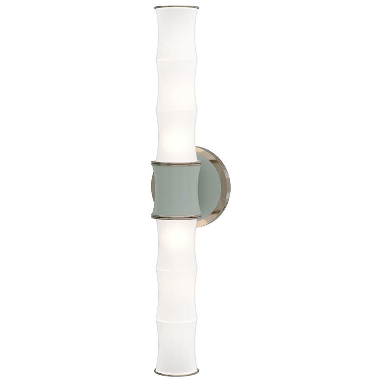 Image 1 Kane 21.75" High Matte Celadon Finish Polished Nickel Accent Wall Sconce