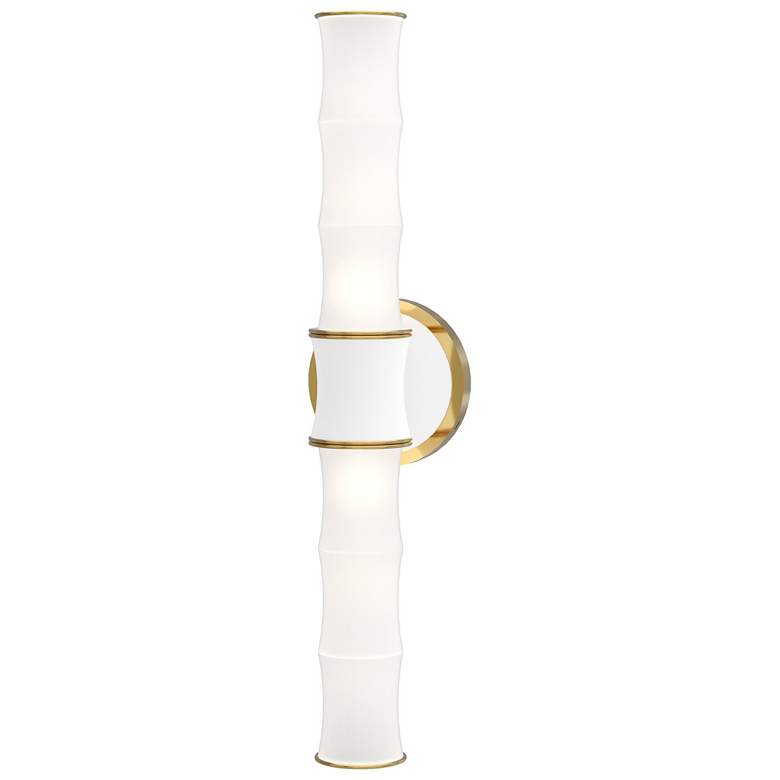 Image 1 Kane 21.75" High Matte Daisy Finish Modern Brass Accent Wall Sconce