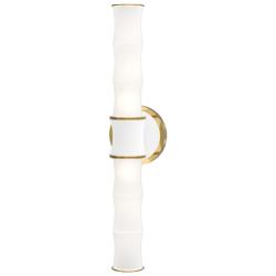 Kane 21.75" High Matte Daisy Finish Modern Brass Accent Wall Sconce