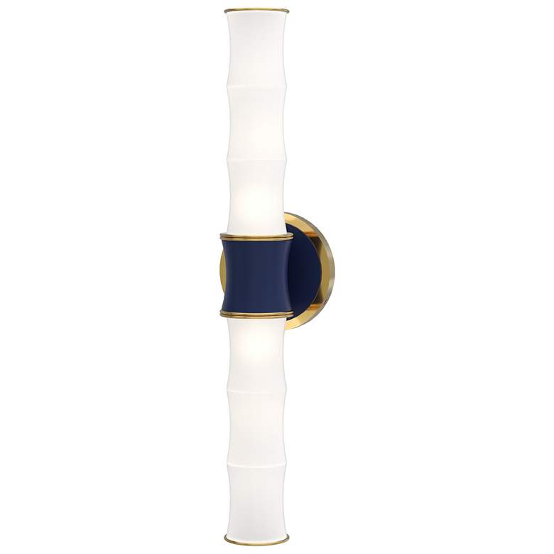 Image 1 Kane 21.75" High Matte Midnight Blue Modern Brass Finish Wall Sconce