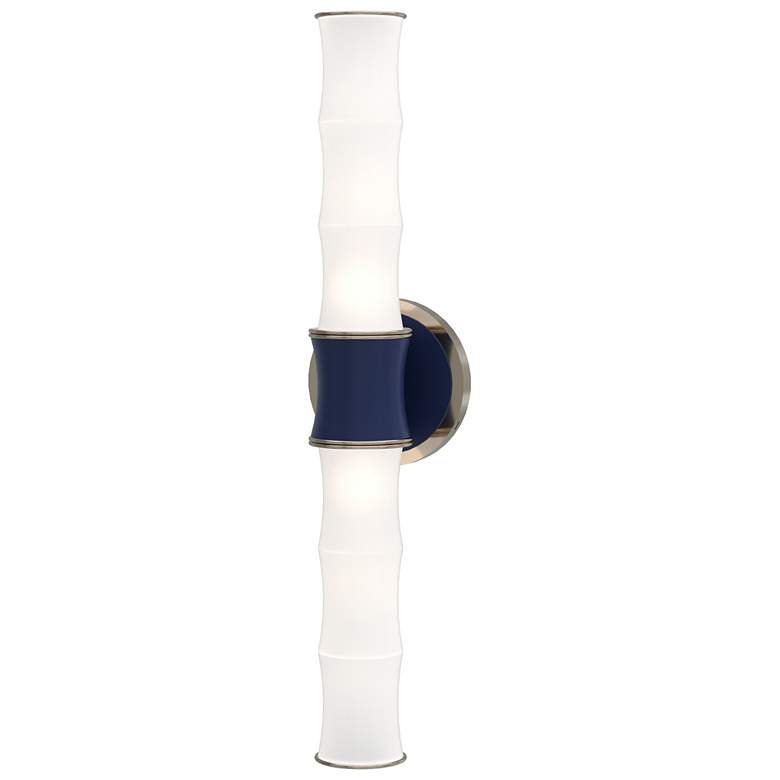 Image 1 Kane 21.75" High Matte Midnight Blue Polished Nickel Finish Wall Sconce