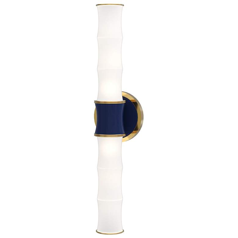 Image 1 Kane 21.75" High Midnight Blue Finish Modern Brass Accent Wall Sconce