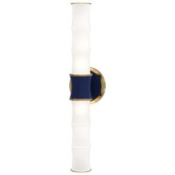 Kane 21.75" High Midnight Blue Finish Modern Brass Accent Wall Sconce