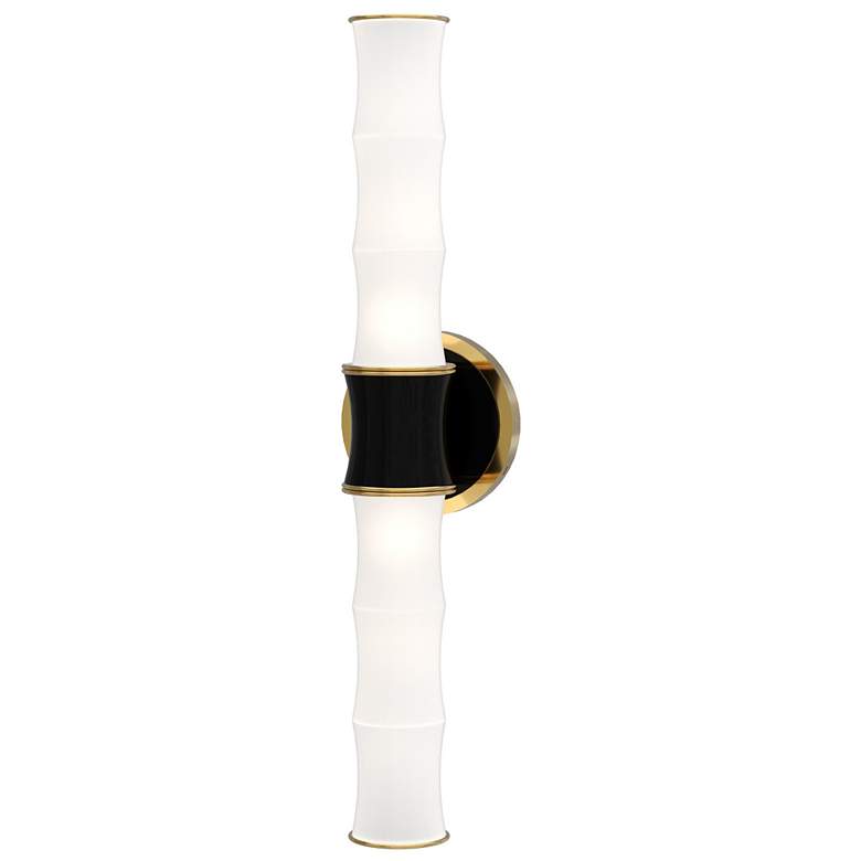 Image 1 Kane 21.75" High Obsidian Finish Modern Brass Accent Wall Sconce