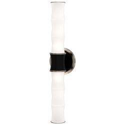Kane 21.75" High Obsidian Finish Polished Nickel Accent Wall Sconce