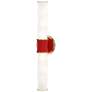 1_Kane 21.75" High Ruby Red Finish Modern Brass Accent Wall Sconce