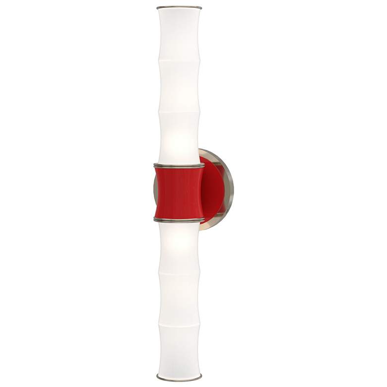 Image 1 Kane 21.75" High Ruby Red Finish Polished Nickel Accent Wall Sconce