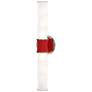 1_Kane 21.75" High Ruby Red Finish Polished Nickel Accent Wall Sconce